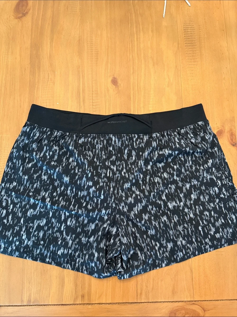 Under Armour Black and White Patterned Athletic Shorts